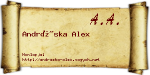 Andráska Alex névjegykártya