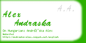 alex andraska business card